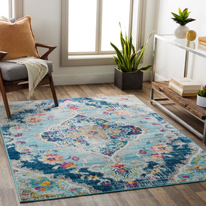 Livabliss Floransa Traditional Turkish Polypropylene Area Rug for Large Living and Dining Rooms Light Blue, Nav 8'11" x 12'4" FSA2300-9123