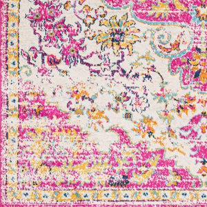 Livabliss Floransa Turkish Machine Woven Polypropylene Medallion Rug for Living Room Comfort Fuchsia, Light 5'3" x 7'1" FSA2308-5371
