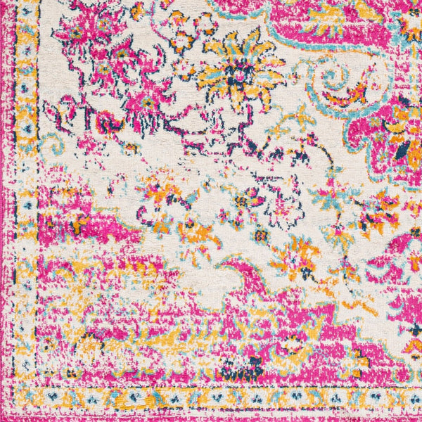 Livabliss Floransa Turkish Machine Woven Polypropylene Medallion Rug for Living Room Comfort Fuchsia, Light 5'3" x 7'1" FSA2308-5371