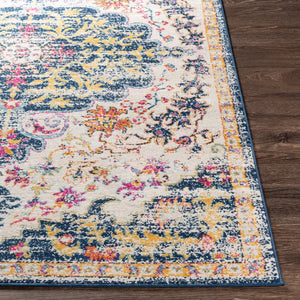 Livabliss Floransa Medallion Polypropylene Area Rug Soft Traditional Style for Living Room FSA2309-9123