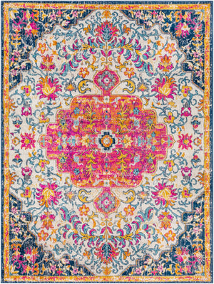 Livabliss Floransa Turkish Inspired Machine Woven Polypropylene Area Rug for Living Dining Gray, Light Bei 6'7" x 9' FSA2312-679