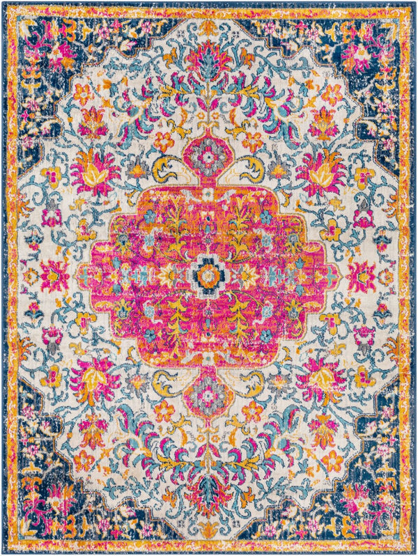 Livabliss Floransa Turkish Inspired Machine Woven Polypropylene Area Rug for Living Dining Gray, Light Bei 6'7" x 9' FSA2312-679