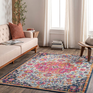 Livabliss Floransa Turkish Inspired Machine Woven Polypropylene Area Rug for Living Dining Gray, Light Bei 7'10" x 10' FSA2312-71010