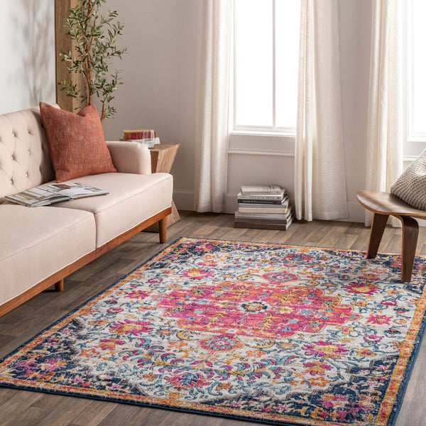 Livabliss Floransa Turkish Inspired Machine Woven Polypropylene Area Rug for Living Dining Gray, Light Bei 7'10" x 10' FSA2312-71010