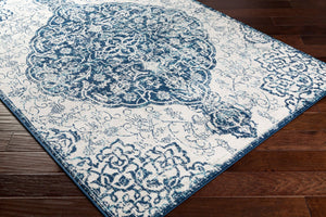 Livabliss Floransa Traditional Polypropylene Area Rug Turkish Woven for Living and Dining Rooms Navy, Light Bei 7'10" x 10' FSA2323-71010