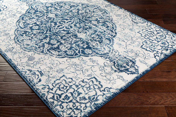 Livabliss Floransa Traditional Polypropylene Area Rug Turkish Woven for Living and Dining Rooms Navy, Light Bei 7'10" x 10' FSA2323-71010
