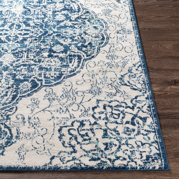 Livabliss Floransa Traditional Polypropylene Area Rug Turkish Woven for Living and Dining Rooms Navy, Light Bei 7'10" x 10' FSA2323-71010