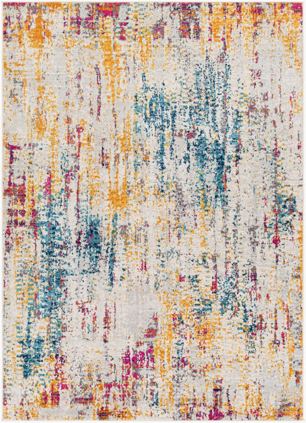 Livabliss Floransa Geometric Turkish Machine Woven Polypropylene Rug for Modern Living Spaces Gray, Light Bei 6'7" x 9' FSA2330-679