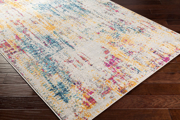 Livabliss Floransa Geometric Turkish Machine Woven Polypropylene Rug for Modern Living Spaces Gray, Light Bei 6'7" x 9' FSA2330-679