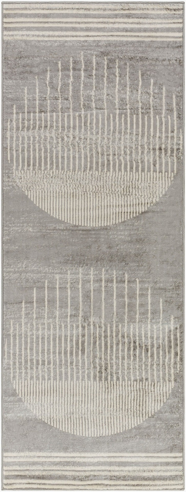 Livabliss Floransa Turkish Machine Woven Polypropylene Rug for Modern Entryways and High Traffic Zones Gray, Light Sla 2'7" x 10' FSA2367-2710