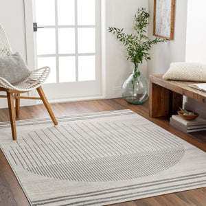 Livabliss Floransa Machine Woven Polypropylene Area Rug for Modern Living and Dining Rooms Cream, Charcoal 11'10" x 15' FSA2368-111015