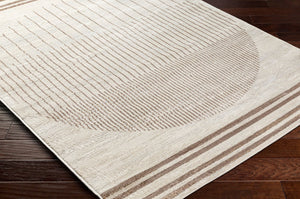 Livabliss Floransa Turkish Polypropylene Indoor Rug Modern Minimalist Living Room Floor Accent Cream, Brown 5'3" x 7'1" FSA2370-5371