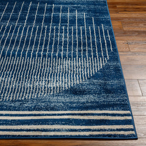 Livabliss Floransa Geometric Polypropylene Runner Rug for Hallway or Entryway Modern Style Dark Blue, Crea 9'10" x 14' FSA2371-91014