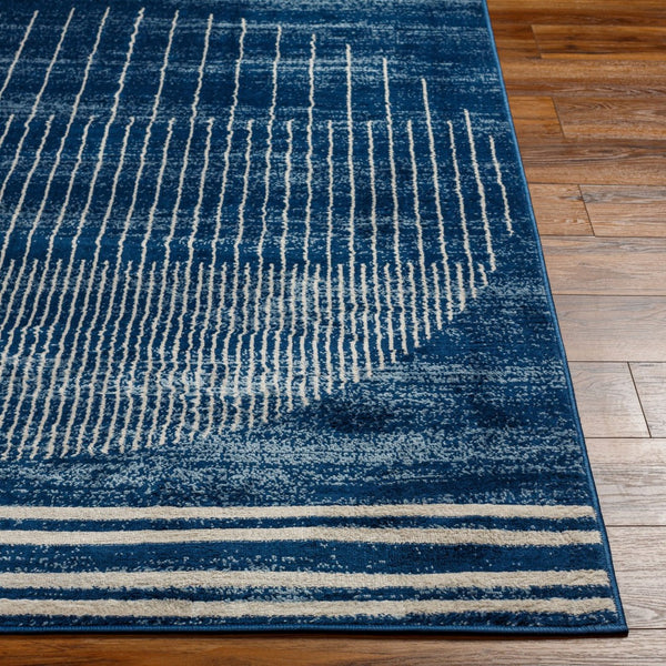 Livabliss Floransa Geometric Polypropylene Runner Rug for Hallway or Entryway Modern Style Dark Blue, Crea 9'10" x 14' FSA2371-91014