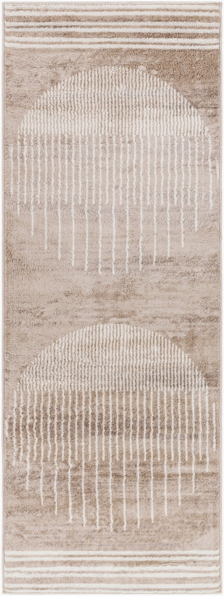 Livabliss Floransa Machine Woven Polypropylene Rug for Large Living Spaces Modern Turkish Tan, Cream 2'7" x 10' FSA2372-2710