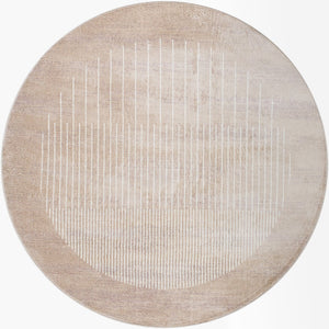 Livabliss Floransa Machine Woven Polypropylene Rug for Large Living Spaces Modern Turkish Tan, Cream 7'10" x 7'10" Round FSA2372-710RD