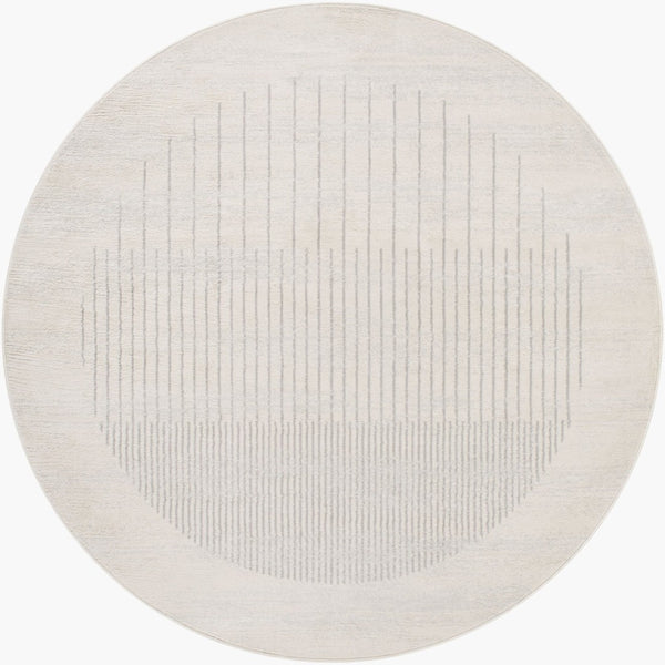 Livabliss Floransa Machine Woven Polypropylene Area Rug Turkish Modern Pattern Living Room Cream, Light Sl 6'7" x 6'7" Round FSA2373-67RD