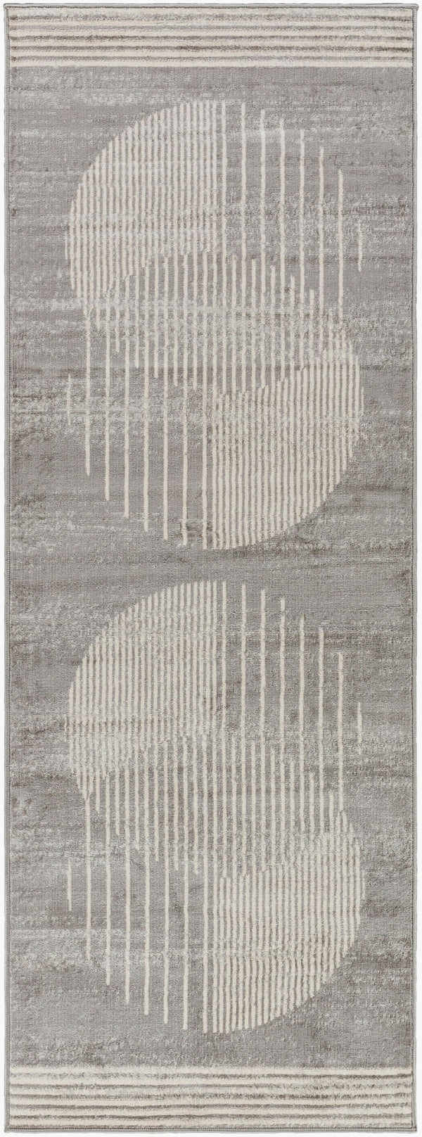Livabliss Floransa Turkish Machine Woven Polypropylene Runner Rug for Hallways and Entryways Gray, Cream 2'7" x 7'3" FSA2375-2773
