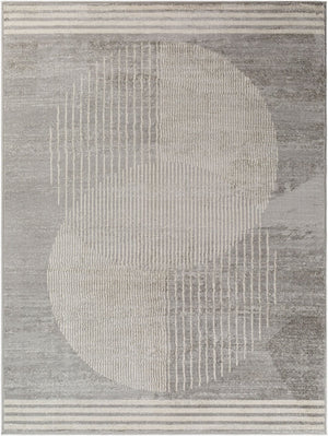 Livabliss Floransa Turkish Machine Woven Polypropylene Runner Rug for Hallways and Entryways Gray, Cream 6'7" x 6'7" Square FSA2375-67SQ