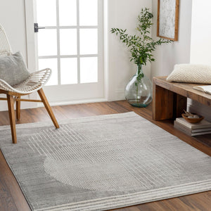 Livabliss Floransa Turkish Machine Woven Polypropylene Runner Rug for Hallways and Entryways Gray, Cream 6'7" x 6'7" Round FSA2375-67RD