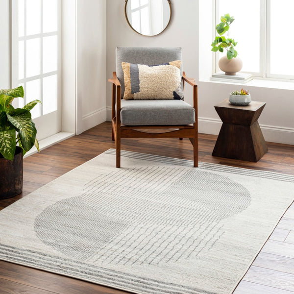 Livabliss Floransa Machine Woven Turkish Polypropylene Rug Geometric Modern Living Room Cream, Gray 8'11" x 12'4" FSA2378-811123