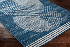 Livabliss Floransa Geometric Turkish Polypropylene Accent Rug for Entryways and Modern Interiors Dark Blue, Crea 7'10" x 7'10" FSA2380-710RD