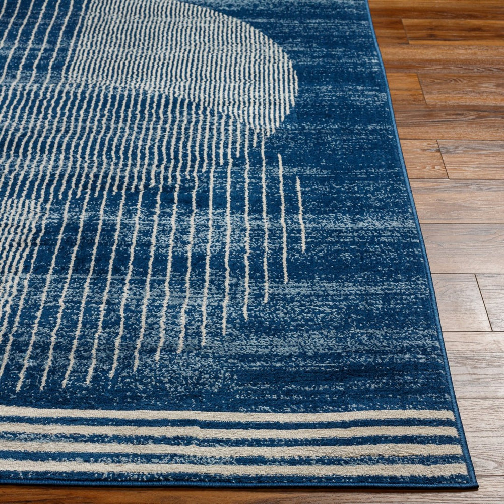 Livabliss Floransa Geometric Turkish Polypropylene Accent Rug for Entryways and Modern Interiors Dark Blue, Crea 7'10" x 7'10" FSA2380-710RD