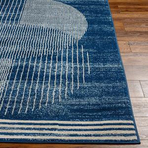 Livabliss Floransa Geometric Turkish Polypropylene Accent Rug for Entryways and Modern Interiors Dark Blue, Crea 7'10" x 7'10" FSA2380-710RD