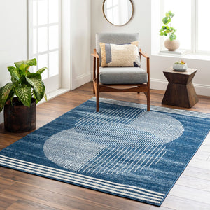 Livabliss Floransa Geometric Turkish Polypropylene Accent Rug for Entryways and Modern Interiors Dark Blue, Crea 8'11" x 12'4" FSA2380-811123