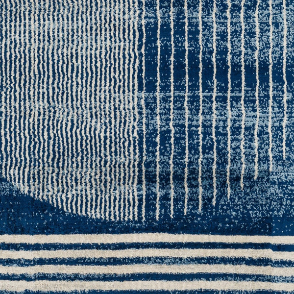 Livabliss Floransa Geometric Turkish Polypropylene Accent Rug for Entryways and Modern Interiors Dark Blue, Crea 7'10" x 7'10" FSA2380-710RD