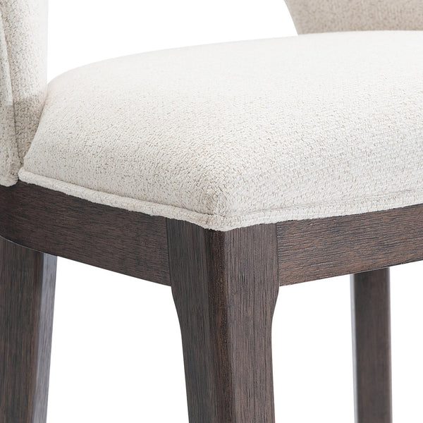 Bernhardt Bernhardt Raff Upholstered Barstool Sculpted Shelter Back Solid Wood Base Kitchen Island L25590
