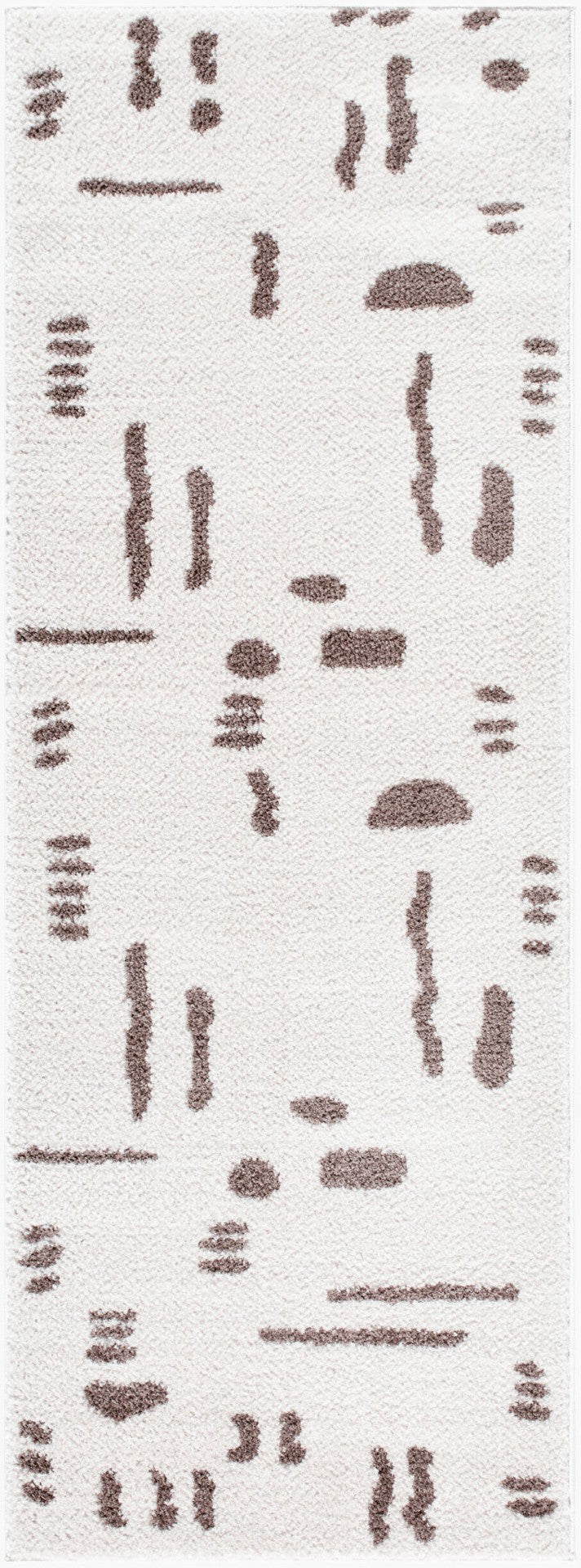 Livabliss Fossay Plush Polyester Shag Rug for Modern Bedroom or Home Office Soft High Pile Light Beige, Da 2'7" x 7'3" FSG2300-2773
