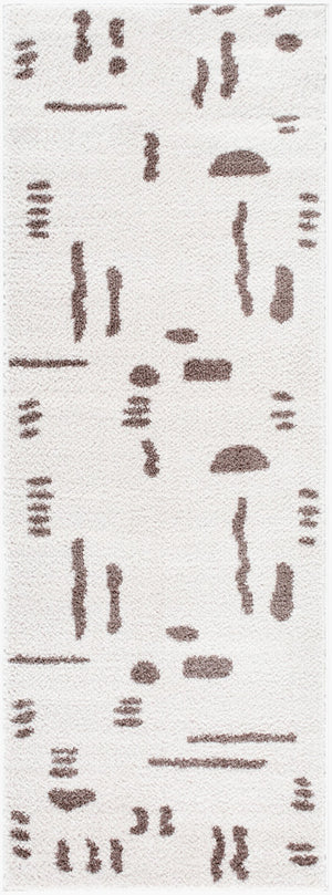Livabliss Fossay Plush Polyester Shag Rug for Modern Bedroom or Home Office Soft High Pile Light Beige, Da 2'7" x 7'3" FSG2300-2773