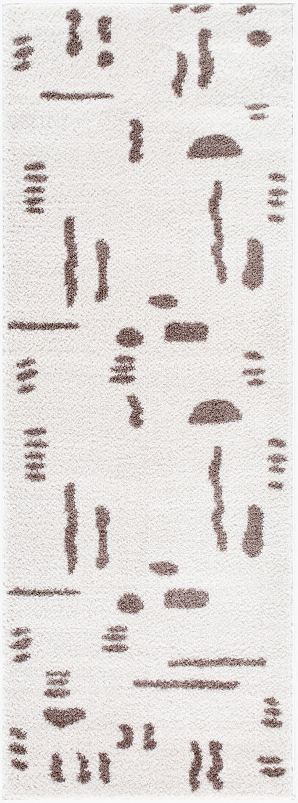 Livabliss Fossay Plush Polyester Shag Rug for Modern Bedroom or Home Office Soft High Pile Light Beige, Da 2'7" x 7'3" FSG2300-2773