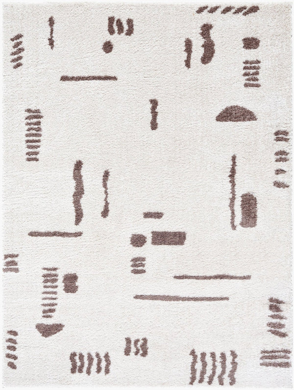 Livabliss Fossay Plush Polyester Shag Rug for Modern Bedroom or Home Office Soft High Pile Light Beige, Da 7'10" x 10' FSG2300-71010