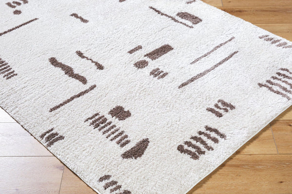 Livabliss Fossay Plush Polyester Shag Rug for Modern Bedroom or Home Office Soft High Pile Light Beige, Da 7'10" x 10' FSG2300-71010
