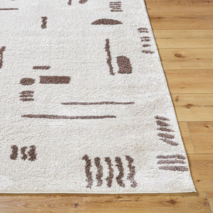Livabliss Fossay Plush Polyester Shag Rug for Modern Bedroom or Home Office Soft High Pile Light Beige, Da 7'10" x 10' FSG2300-71010