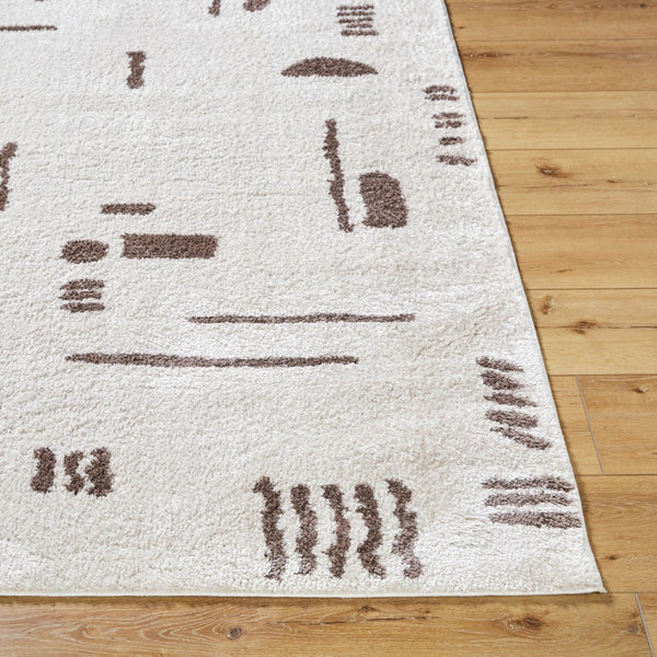 Livabliss Fossay Plush Polyester Shag Rug for Modern Bedroom or Home Office Soft High Pile Light Beige, Da 7'10" x 10' FSG2300-71010