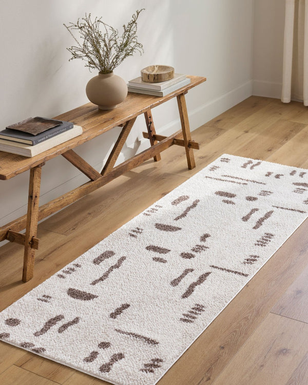 Livabliss Fossay Plush Polyester Shag Rug for Modern Bedroom or Home Office Soft High Pile Light Beige, Da 7'10" x 10' FSG2300-71010