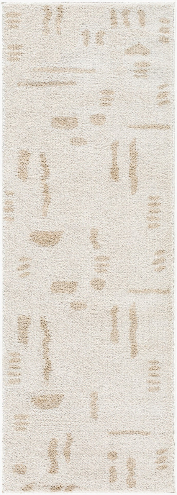 Livabliss Fossay High Pile Polyester Shag Rug Turkish Woven Plush Accent for Modern Interiors Light Beige, Be 2'7" x 7'3" FSG2301-2773