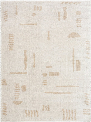 Livabliss Fossay High Pile Polyester Shag Rug Turkish Woven Plush Accent for Modern Interiors Light Beige, Be 2' x 2'11" FSG2301-2211