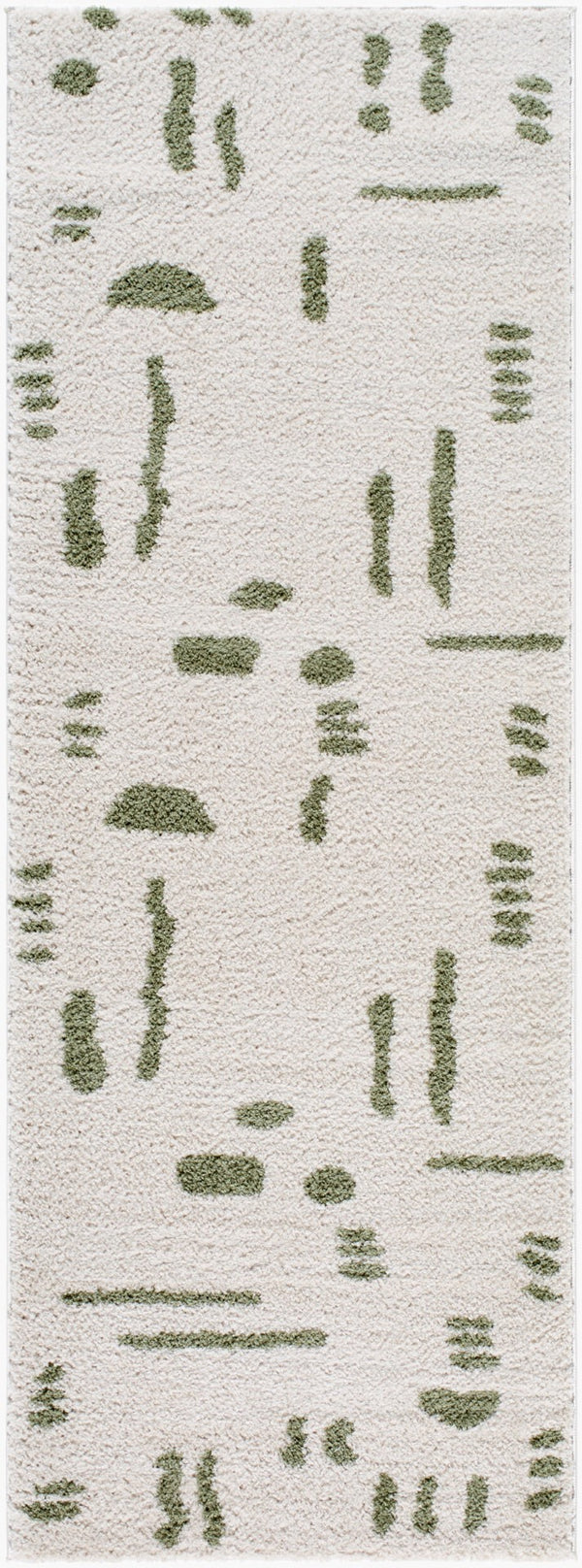 Livabliss Fossay High Pile Polyester Shag Rug Machine Woven Plush Accent for Bedroom Spaces Light Beige, Gr 2'7" x 7'3" FSG2302-2773