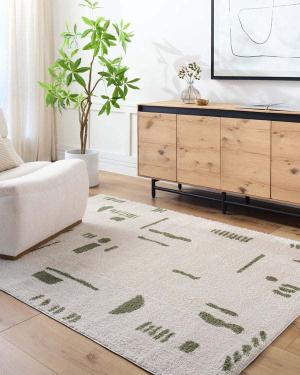 Livabliss Fossay High Pile Polyester Shag Rug Machine Woven Plush Accent for Bedroom Spaces Light Beige, Gr 2'7" x 7'3" FSG2302-2773