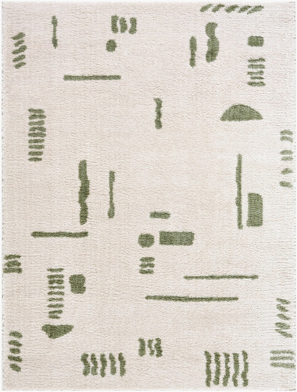 Livabliss Fossay High Pile Polyester Shag Rug Machine Woven Plush Accent for Bedroom Spaces Light Beige, Gr 6'7" x 9' FSG2302-679