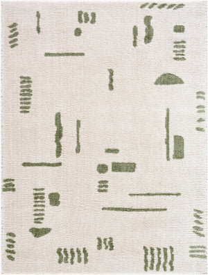 Livabliss Fossay High Pile Polyester Shag Rug Machine Woven Plush Accent for Bedroom Spaces Light Beige, Gr 6'7" x 9' FSG2302-679