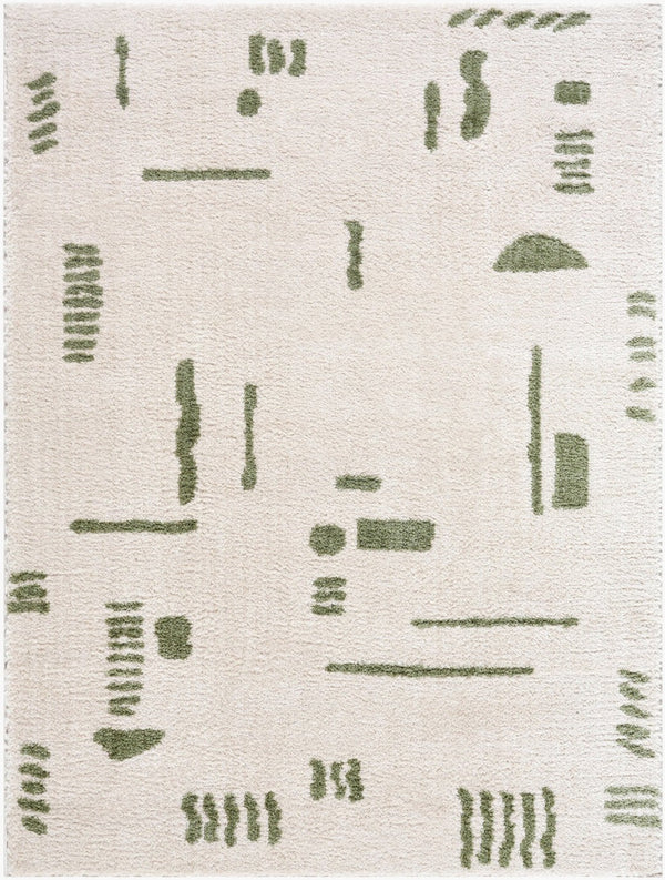 Livabliss Fossay High Pile Polyester Shag Rug Machine Woven Plush Accent for Bedroom Spaces Light Beige, Gr 6'7" x 9' FSG2302-679