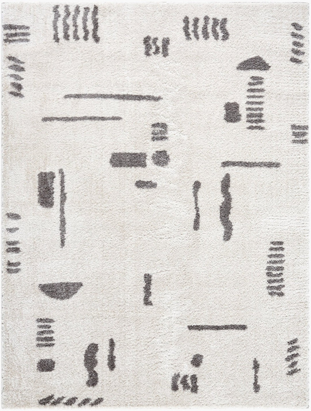 Livabliss Fossay Shag Polyester Rug Machine Woven High Pile Minimalist Modern Accent Light Beige, Ch 2' x 2'11" FSG2303-2211