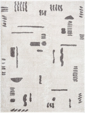 Livabliss Fossay Shag Polyester Rug Machine Woven High Pile Minimalist Modern Accent Light Beige, Ch 2' x 2'11" FSG2303-2211