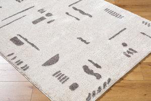Livabliss Fossay Shag Polyester Rug Machine Woven High Pile Minimalist Modern Accent Light Beige, Ch 2' x 2'11" FSG2303-2211