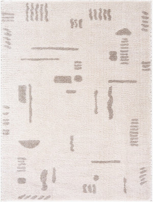 Livabliss Fossay High Pile Shag Rug Plush Polyester Weave for Bedroom or Reading Nook Light Beige, Me 7'10" x 10' FSG2304-71010